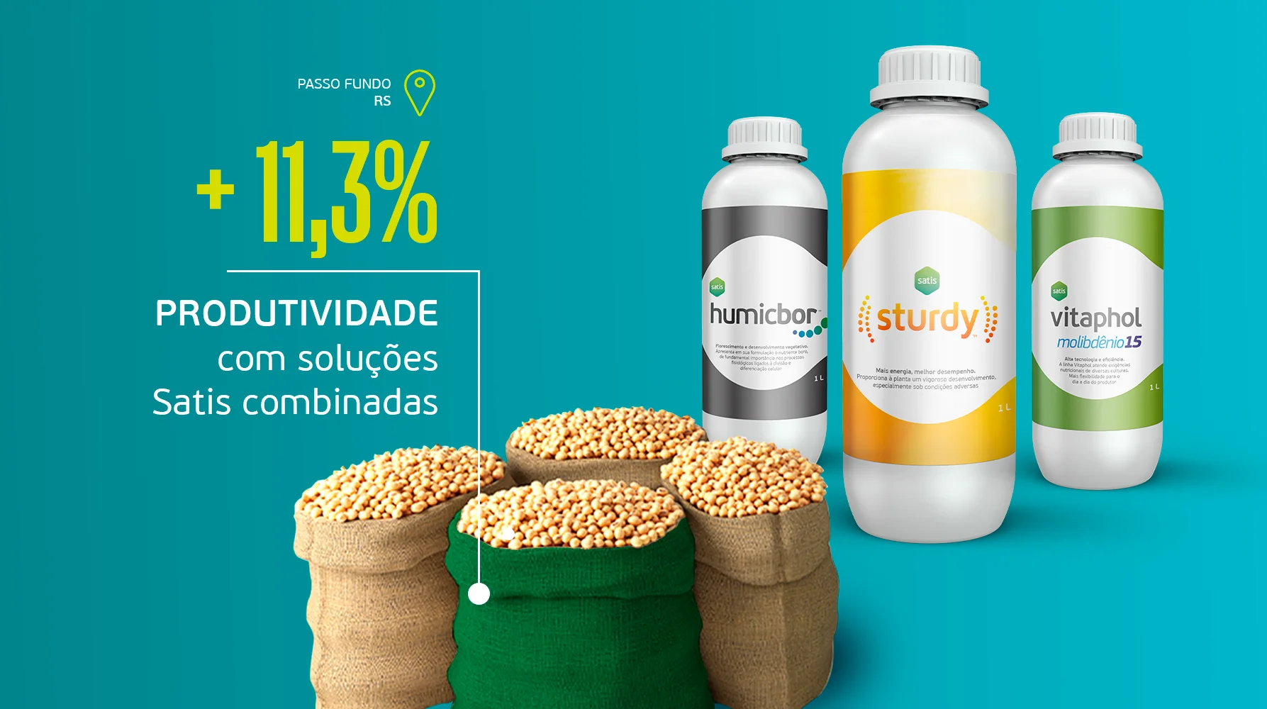 Soluções Satis combinadas trazem maiores resultados para soja