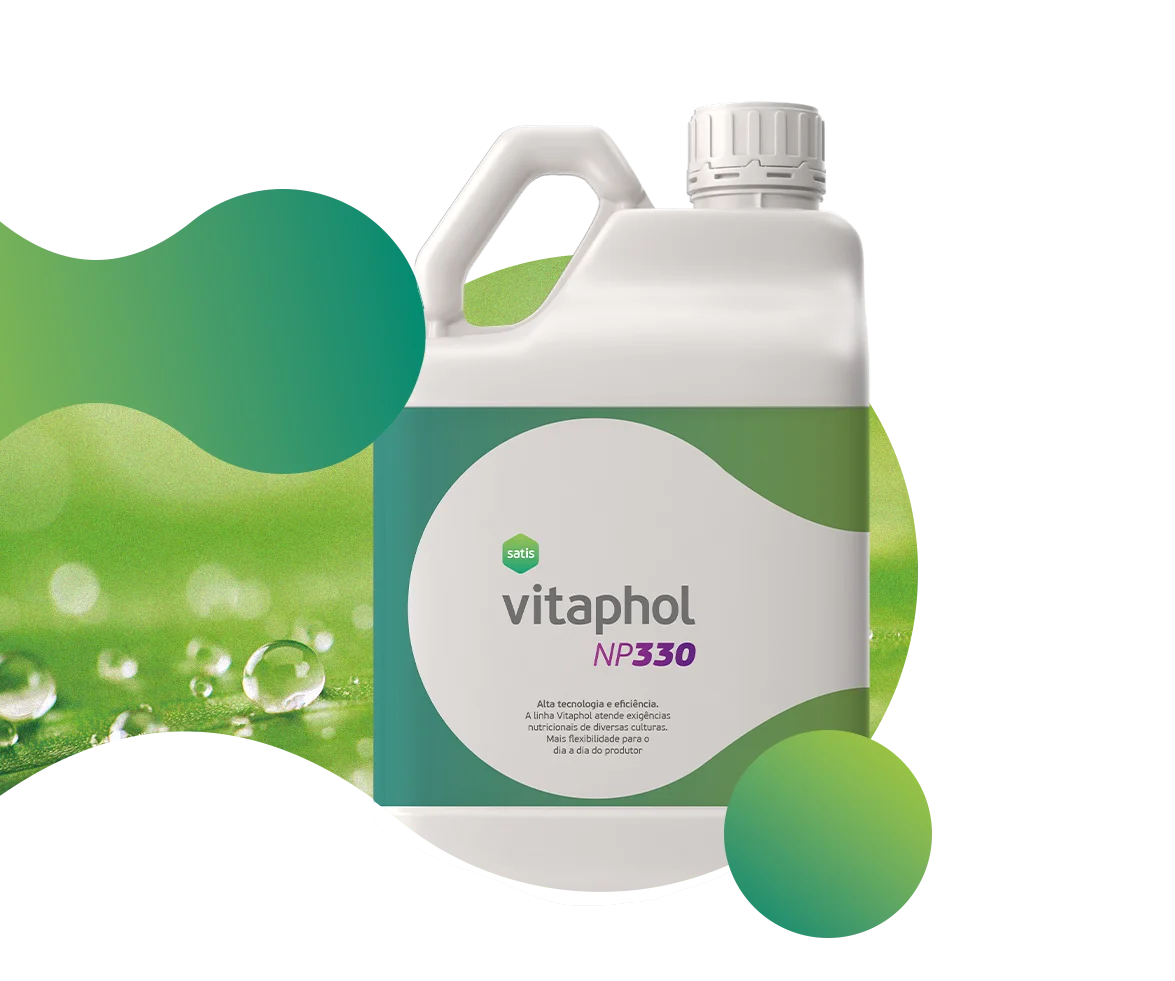 Vitaphol NP 330 em embalagem de galão com fórmula Satis fonte de Nitrogênio, Fósforo, Enxofre e Magnésio