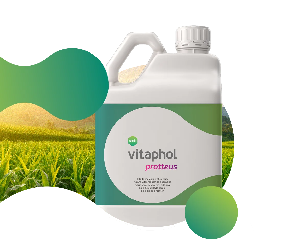 Vitaphol Protteus em galão com fórmula rica em cálcio e boro para hortaliças